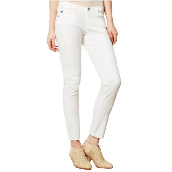 AG Adrieno Goldschmied The Stevie Ankle Slim Straight Ankle White Pants sz 31R - Picture 1 of 9